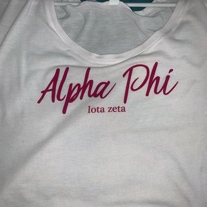 white alpha phi t shirt